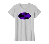 Batman Split Symbol T-Shirt, Damen, Silber, XXL
