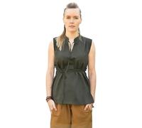 Ärmellose Mittelalter-Bluse Levke, olivgrün XL