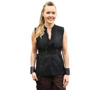 Ärmellose Mittelalter-Bluse schwarz "Levke" S