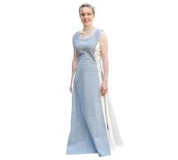 Battle-Merchant - Ärmelloses Mittelalterkleid Jarle - Wikinger Träger-Kleid für Damen - Mittelalter, Kostüm, LARP, Fantasy (S, Blaugrau/Natur)