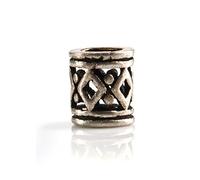 Battle-Merchant Bartperle Wikinger, klein, aus 925er Silber, ID Ø 3 mm | Lockenperle, Haarperle, Wikinger, Authentischer Schmuck für Mittelalter-Reenactment, LARP und Historische Kostüme