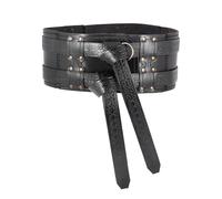 Battle-Merchant - Doppelter Ledergürtel Balor, schwarz - Mittelalter Leder-Gürtel - LARP, Cosplay (Schwarz, XXL)