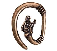 Battle-Merchant Gürtelhaken Wolfskopf für Gürtel bis zu 3 cm Breite (Bronze)