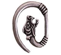 Battle-Merchant Gürtelhaken Wolfskopf für Gürtel bis zu 3 cm Breite (Silber)