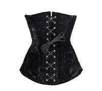 Battle-Merchant Hochwertige Unterbrust Corsage | Oberteil für Damen | Mider aus Samt mit Schnürung | Mittelalter Kleidung | LARP, Wikinger, Pirat, Goth (M, Schwarz)