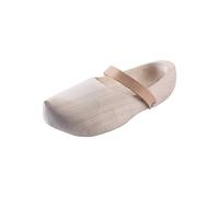 Battle-Merchant Holzschuhe m Lederriemen Gr. 34-47 - Klunschen Clogs Klompen Damen Herren Kinder (32 EU, Beige)