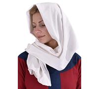 Battle-Merchant Langes Mittelalter Kopftuch aus Baumwolle Natur - Dreadlocks Tuch historische Kopfbedeckung Wimpel Wikinger (Natur)