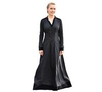 Mittelalterliches Kleid schwarz mit Samt-Details "Meira", Gr. XL