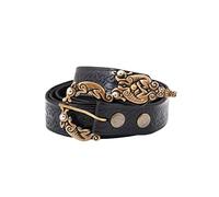 Battle-Merchant LARP Ledergürtel mit Prägung in keltischem Muster, schwarz