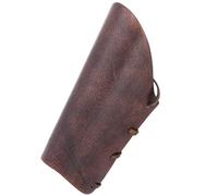 Battle-Merchant Lederarmband - Kurze Kampfstulpe, Dunkelbraun mit Lederband - Armschützer - Armschiene Mittelalter LARP Wikinger