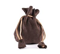 Mittelalterlicher Lederbeutel dunkelbraun