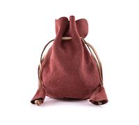 Battle-Merchant Lederbeutel Geldkatze Geldbeutel aus Wildleder | Wikinger Mittelalter LARP (Rot)