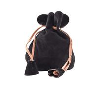 Battle-Merchant Lederbeutel Geldkatze Geldbeutel aus Wildleder | Wikinger Mittelalter LARP (Schwarz)