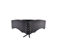 Battle-Merchant - Mieder Gürtel aus Leder - Taillenumfang: ca. 68-89 cm - Mittelalter - LARP - Reenactment - Renaissance (Schwarz)