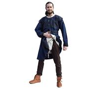 Battle-Merchant Mittelalter Beinlinge mit Nestelbändern Herren Baumwolle | Wikinger Hose Fasching Rollenspiel | LARP Gewandung, braun, Gr. S/M