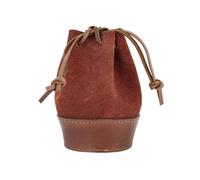 Battle-Merchant - Mittelalter Beutel aus echtem Leder - Büffelleder und Wildleder - Ideal für Reenactment, LARP und Fantasy Cosplay (ohne Prägung, Braun)