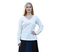 Battle-Merchant Mittelalter Bluse Aila mit Schnürung div. Farben S-XXL - Renaissance LARP Wikinger Damen (Natur, XL)