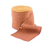 Battle-Merchant Mittelalter Fischgrätband mit Muster | Baumwollband Wadenwickel 7m | Damen und Herren | Baumwolle | Gürtel Zierborte | Wikinger | Haithabu (Senfgelb/Rot)