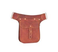 Battle-Merchant Mittelalter Ledertasche - Hüft- und Gürteltasche aus Leder - Kleine Tasche für LARP, Cosplay & Festivals (Braun)