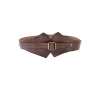 Battle-Merchant - Mittelalter Miedergürtel aus Leder für Damen - Gürtel aus Büffelleder für Reenactment, LARP und Fantasy Cosplay (Braun, XL)