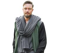 Battle-Merchant Mittelalter Schal - Schultertuch, Halstuch, Kopftuch für Damen & Herren - Umhang - Mittelalter Kleidung & Zubehör für LARP & Cosplay (Grau)