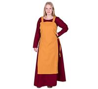 Battle-Merchant Mittelalter Überkleid Tinna Trägerkleid für Damen | Kleid Schürze mit Schnürung ärmellos Baumwolle Kostüm | LARP Wikinger Tinna (as3, alpha, xx_l, regular, regular, Senfgelb)