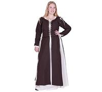 Battle-Merchant Überkleid Marit – Mittelalter Wikingerkleid Damen, Schnürung, Baumwolle, Braun XL