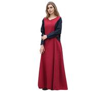 Battle-Merchant Überkleid Surcot Andra für Damen Canvas Baumwolle bodenlang ärmellos Rot Gr. L/XL