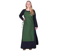 Battle-Merchant Mittelalter Überkleid Tinna Trägerkleid für Damen | Kleid Schürze mit Schnürung ärmellos Baumwolle Kostüm | LARP Wikinger Tinna (S/M, Grün)