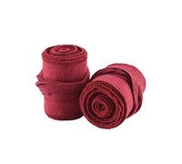 Battle-Merchant Mittelalter Wadenwickel für Kinder, Paar, mit Fischgrätmuster für Mittelalterhose BZW. Wikingerhose, Baumwolle, Beinwickel, Wikinger, LARP, rot/weinrot