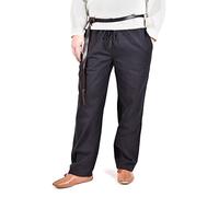 Battle-Merchant Mittelalter-Hose Hagen | Weite, gerade geschnittene LARP-Hose | Wikingerhose für Herren | Ritterhose aus Baumwolle | Piratenhose für Männer (Schwarz/3XL)