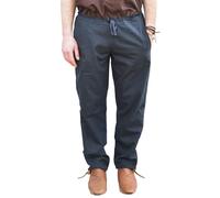 Battle-Merchant - Mittelalterhose Hagen, Baumwolle, Herren - weit und gerade geschnitten - Wikingerhose für Mittelaltermarkt und LARP-Event - Ritterhose, Piratenhose (S, Dunkelblau)