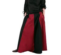 Battle-Merchant Mittelalterlicher Rock Damen Baumwolle | bodenlang und weit ausgestellt in div Farben S-XXL | Mittelalter LARP Kleidung Magd Wikinger (Schwarz/Rot, XL)