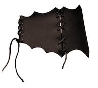 Battle Merchant Mittelalterlicher Schnürmieder-Gürtel aus Leder Damengürtel LARP Mieder Wikinger Schwarz oder Braun XS-XXL (S, Braun)