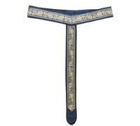 Battle-Merchant - Mittelalterlicher Stoffgürtel - Y-Stoffgürtel mit Bordüre - Edler Gurt aus Baumwolle - Mittelalter, LARP, Reenactment (Blau, Einheitsgröße)