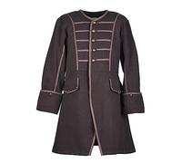 Battle-Merchant - Piratenmantel Edward, Justaucorps - Herren Piraten Jacke aus Baumwolle - Fasching, Karneval, Halloween, LARP (DE/NL/SE/PL, Alphanumerisch, L, Regular, Regular, Braun)