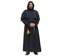 Battle-Merchant Schlichte Mönchskutte Benedikt, Schwarz, L-XL