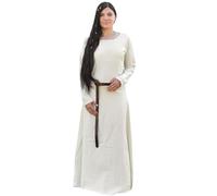 Battle-Merchant Wikingerkleid Celeste, schlichtes Wollkleid, langarm, bodenlang, natur, XL