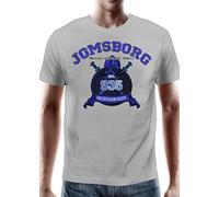 Battle-Merchant - T-Shirt Jomsburg - Military University Vineta - Herren - Motiv vorne - Wikinger (L, Grau)