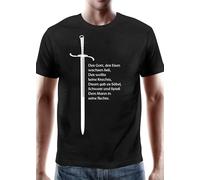 Battle-Merchant - T-Shirt Schwertkämpfer - Der Gott der Eisen - Herren - Motiv - Wikinger (M, Schwarz)