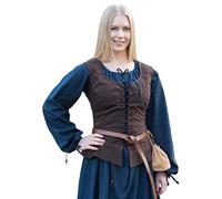 Mittelalterliche Korsage / Miederweste Tilda, braun, Gr. XL
