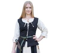 Battle-Merchant Trachtenweste Tilda, mit breiten Trägern, Schwarz, S