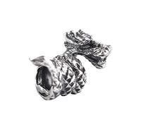 Battle-Merchant - Wikinger Bartperle Kleiner Drache aus 925er Silber - Mittelalter Schmuck für Reenactment und LARP Fans