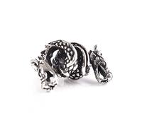 Battle-Merchant -Wikinger Bartperle Lockenperle mit Drachen aus 925er Silber - Mittelalter Schmuck für Reenactment und LARP Fans