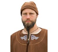 Wikinger Kappe, Diamantköper, Wolle, braun „Leif“