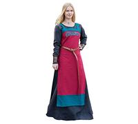 Battle-Merchant Wikinger Trägerkleid Hilja mit Stickerei, LARP Gewandung, Baumwolle – Rot S