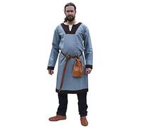 Battle-Merchant Wikinger Tunika Vallentin, Herren, Blaugrau/Braun, XXL