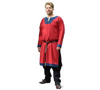 Battle-Merchant Wikinger Tunika Vallentin, Herren, Rot/Blau, XXL