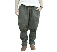 Battle-Merchant - Wikingerhose - Rushose Olaf - LARP-Hose - Mittelalterhose - Herren Hose für Wadenwickel - S-XXXL (L, Olivgrün)