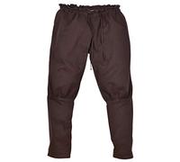 Battle-Merchant - Wikingerhose - Rushose Olaf - LARP-Hose - Mittelalterhose - Herren Hose für Wadenwickel - S-XXXL (L, Braun)